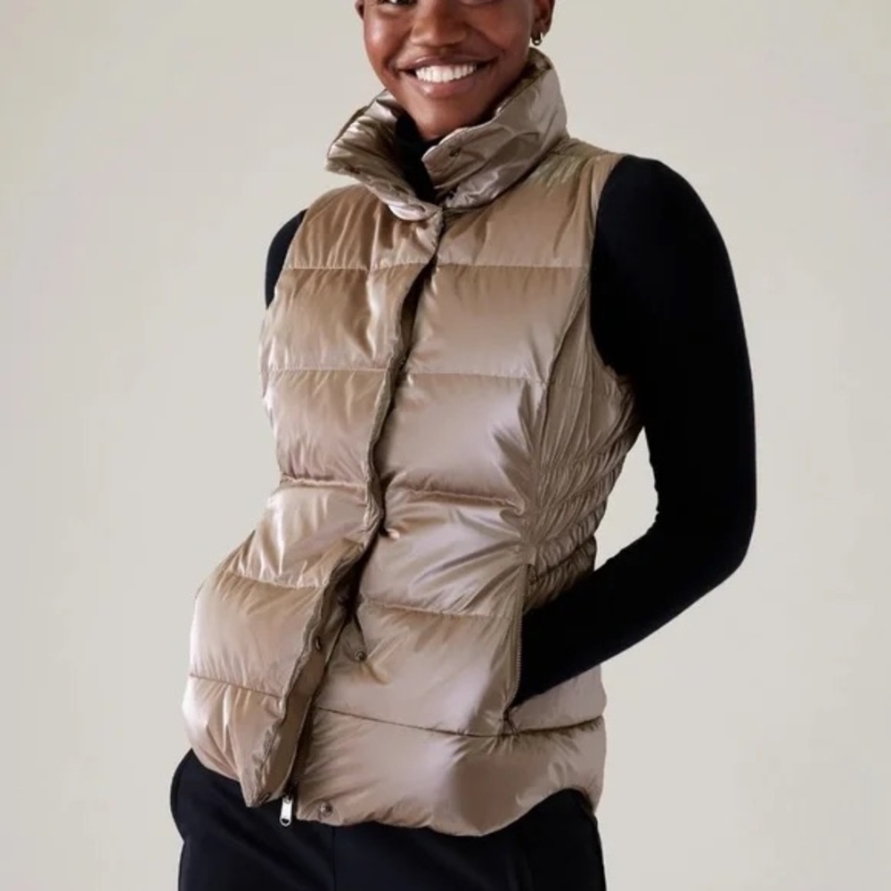 NWOT Athleta Downtown Gilet Downtown Metallic Vest
